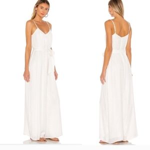 MAJORELLE New Love Jumpsuit in White Sz XS Sleeveless Belted Wide Leg Lined